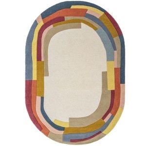 Covor oval Emryc Wool Multicolor 140x200 cm - Img 6