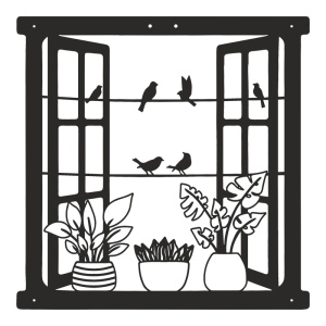 Decoratiune de perete din metal, Windo, Negru, 0.2x50x50 cm