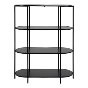 Etajera ovala metalica Oval, Negru, 36x85x111 cm - Img 3
