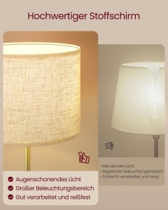 Lampadar LED, Lusia, Vasagle, Negru, 30x30x171 cm - Img 5