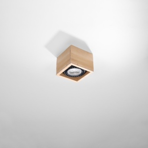 Lustra Quatro din lemn, Natural 14x14x10 cm - Img 2