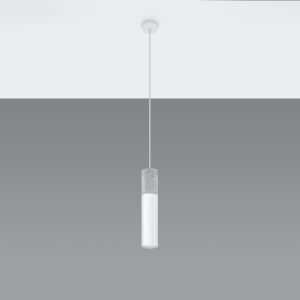 Lustra suspendata Borgio Alb 8x8x105 cm - Img 2