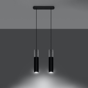 Lustra suspendata Borgio Negru 30x6x90 cm - Img 3