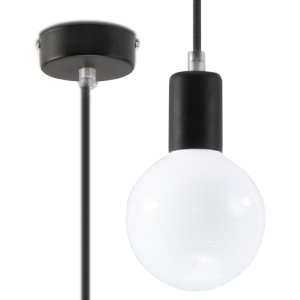 Lustra suspendata Edison Negru 8x8x106 cm