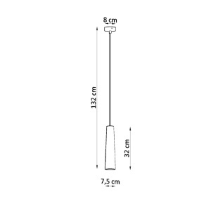 Lustra suspendata Electra din ceramica Alb 8x8x132 cm - Img 4