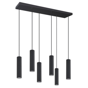 Lustra suspendata LED Ivar 6L Negru 4000K 80x20x200 cm