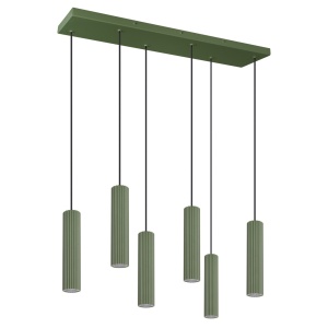 Lustra suspendata LED Ivar 6L Olive 3000K 80x20x200 cm
