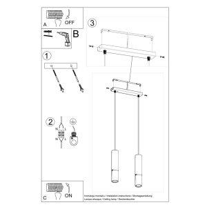 Lustra suspendata Loopez Auriu 30x6x90 cm - Img 5