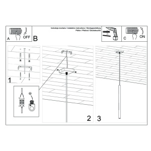 Lustra suspendata Pastelo Auriu 3.5x3.5x120 cm - Img 6