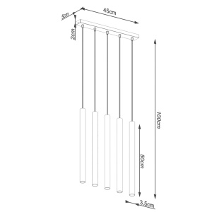 Lustra suspendata Pastelo din lemn, Natural 45x5x103 cm - Img 5