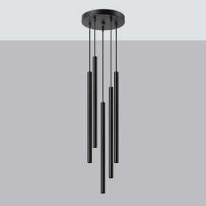 Lustra suspendata Pastelo Negru 25x25x110 cm - Img 2