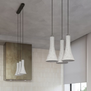 Lustra suspendata Rea din beton Gri 34x12x113 cm - Img 5