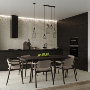 Lustra suspendata Suba Negru 12x12x139 cm - Img 6