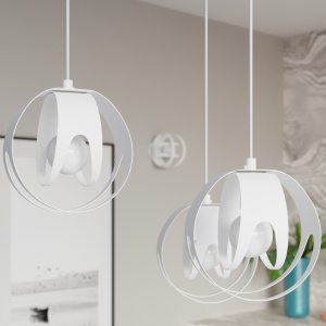 Lustra suspendata Tulos Alb 30x30x117 cm - Img 8