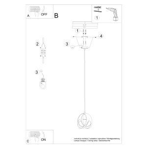 Lustra suspendata Tulos Negru 16x16x125 cm - Img 4