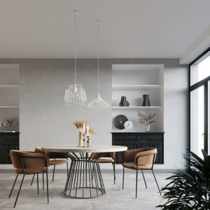 Lustra suspendata Umb Alb 40x40x125 cm - Img 6