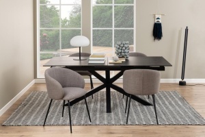 Masa dining Heaven, Negru, 76x240x100 cm - Img 2