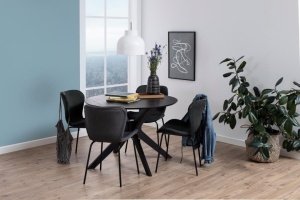 Masa dining I_Duncan, Negru, 75x105x105 cm - Img 3