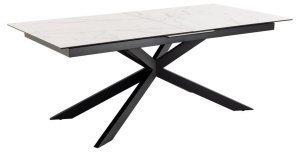 Masa dining Irwine, Alb, 76x240x100 cm - Img 6