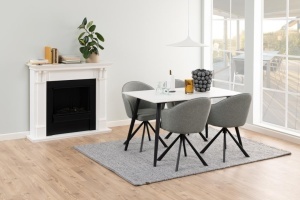Masa dining Wicklow, Alb, 75x140x80 cm - Img 2