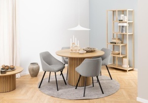 Masa dining Yale, Natural, 75x120x120 cm
