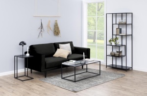 Masuta laterala Seaford, Negru, 63x43x35 cm