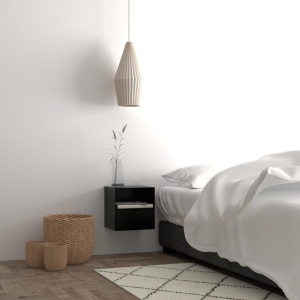 Noptiera Joliet, Negru, 30x30x25 cm
