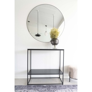 Oglinda de perete Jersey, Negru, 100x100x0.5 cm