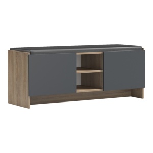 Pantofar tip bancheta, Zulla, Antracit, 37x110x43 cm - Img 3