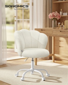Scaun birou Songmics, Laela, Alb, 64x64x89 cm - Img 2