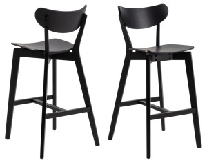 Scaun de bar Roxby, Negru, 105x45x49 cm - Img 3