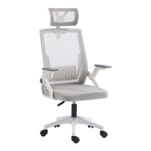 Scaun de birou, Plymot, Alb, 58x48x122 cm