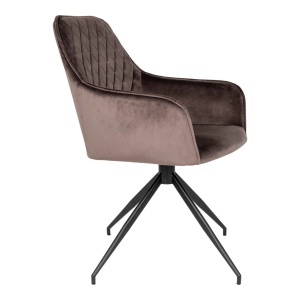 Scaun de dining rotativ Harbo, Maro, 62x56x89 cm, Catifea
