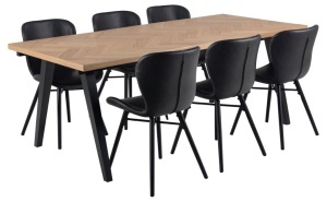 Scaun dining Batilda -A1 V1, Negru, 82.5x47x53 cm