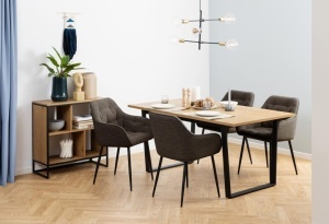 Scaun dining Brooke, Gri, 83x58x55 cm