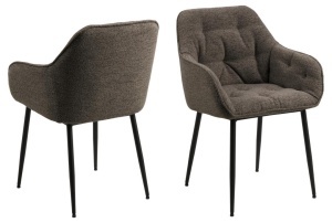 Scaun dining Brooke, Gri, 83x58x55 cm - Img 3