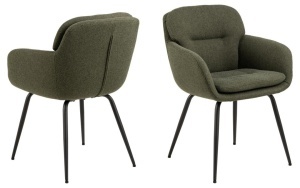 Scaun dining Dora, Verde, 84x58x59 cm - Img 3