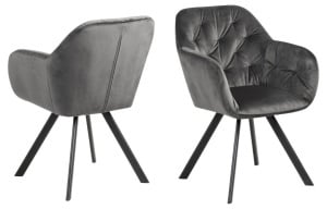 Scaun dining Lola, Gri, 81.5x57.5x61.5 cm - Img 2