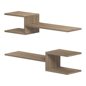 Set 2 bucati Raft de perete, Sumpa, Stejar, 20x65x18 cm - Img 3