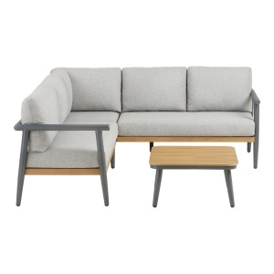 Set 2 piese Coltar lounge Comillas, Gri, 73x69x200 cm - Img 3