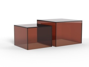 Set 2 piese Masute de cafea Dice, Maro, 35x50x50 cm - Img 3