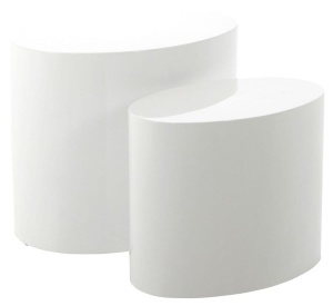 Set 2 piese Masute de cafea Mice V1, Alb, 40x33x48 cm - Img 4