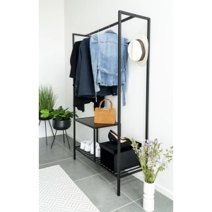 Set 2 piese Suporturi pentru ghivece Ardola, Negru, 34x34x56 cm