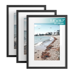 Set 3 piese Rame foto Kavi, Negru, 32.2x1.2x42.2 cm