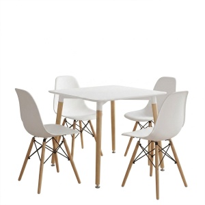 Set masa si scaune dining, 5 buc, Julita Natali, Natural, 80x80x76 cm - Img 2