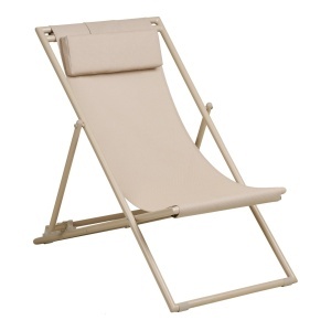 Sezlong pliabil pentru plaja Curtis, Taupe, 97x60x80 cm - Img 5