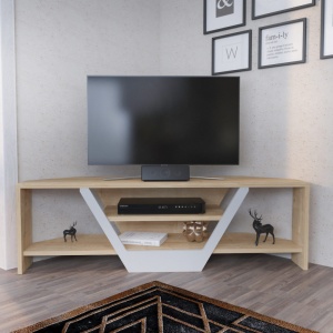 Έπιπλο TV Sares-Oak, Λευκό