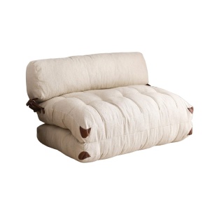 Αναδιπλούμενος καναπές 2 θέσεων Fold Κρεμ 120x79x75 cm - Img 5