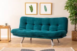 Αναδιπλούμενος καναπές 3 θέσεων Misa Small Sofabed Πετρόλ Πράσινο