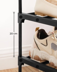 Αρθρωτή παπουτσοθήκη Μαύρο Songmics 92x30x194 cm - Img 7
